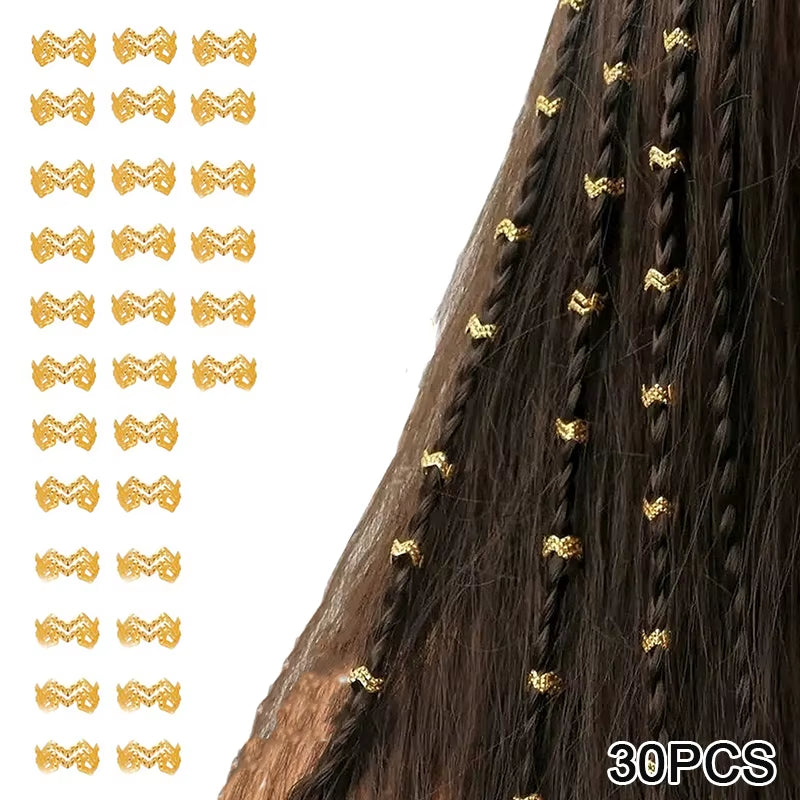 Dreadlock Hair Rings Adjustable Cuffs Clip Hair Braids Dirty Braids Bead Hairpin Hair Accessories Headwear for Women Girls