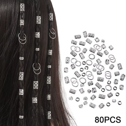 Dreadlock Hair Rings Adjustable Cuffs Clip Hair Braids Dirty Braids Bead Hairpin Hair Accessories Headwear for Women Girls