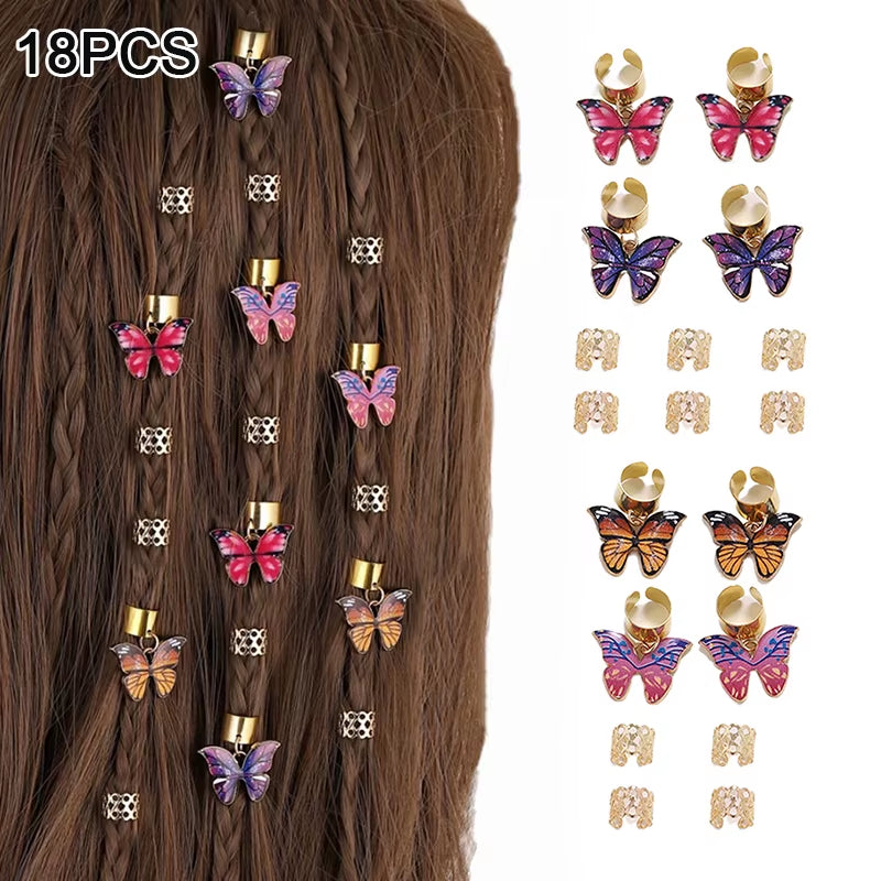 Dreadlock Hair Rings Adjustable Cuffs Clip Hair Braids Dirty Braids Bead Hairpin Hair Accessories Headwear for Women Girls