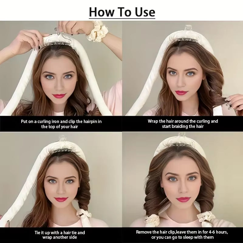 1/4Pcs Solid Color Polka Dot Twist Hair Clip for Women Elegant Hairband Lazy Fashion Hair Curler Hair Accessories
