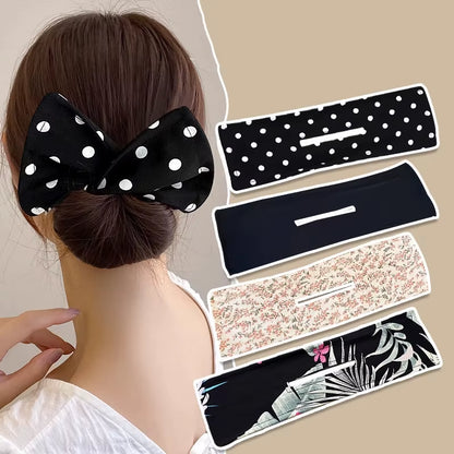 1/4Pcs Solid Color Polka Dot Twist Hair Clip for Women Elegant Hairband Lazy Fashion Hair Curler Hair Accessories