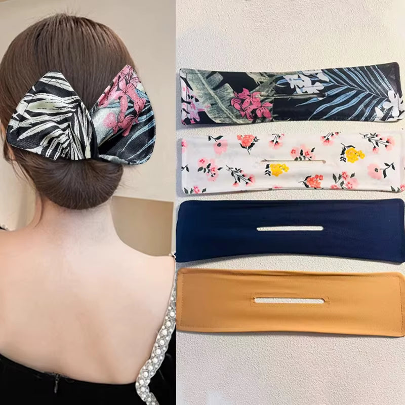 1/4Pcs Solid Color Polka Dot Twist Hair Clip for Women Elegant Hairband Lazy Fashion Hair Curler Hair Accessories