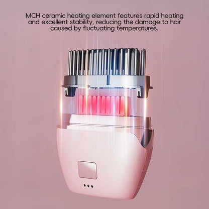 New Multifunctional Electric Heating Hair Straightener Brush Portable Rechargeable Cordless Straightening Comb Hairdressing Tool