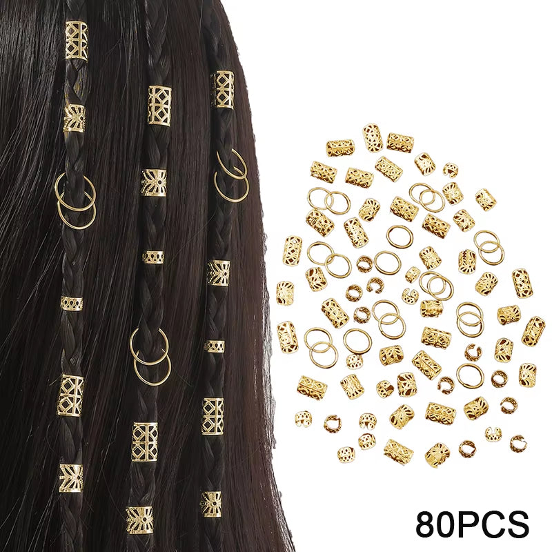 Dreadlock Hair Rings Adjustable Cuffs Clip Hair Braids Dirty Braids Bead Hairpin Hair Accessories Headwear for Women Girls