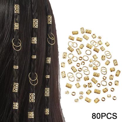 Dreadlock Hair Rings Adjustable Cuffs Clip Hair Braids Dirty Braids Bead Hairpin Hair Accessories Headwear for Women Girls