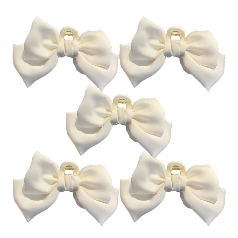 Fashion Women Bow Hairpin Korean Version of Solid Color Butterfly Satin Hair Clips Girls Hair Accessories Headwear