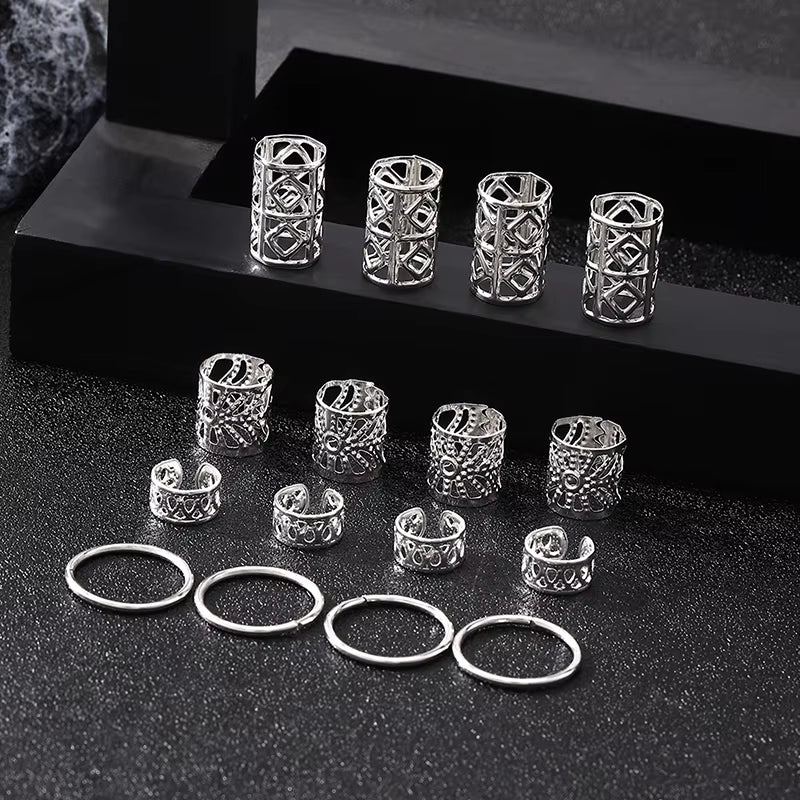 Dreadlock Hair Rings Adjustable Cuffs Clip Hair Braids Dirty Braids Bead Hairpin Hair Accessories Headwear for Women Girls