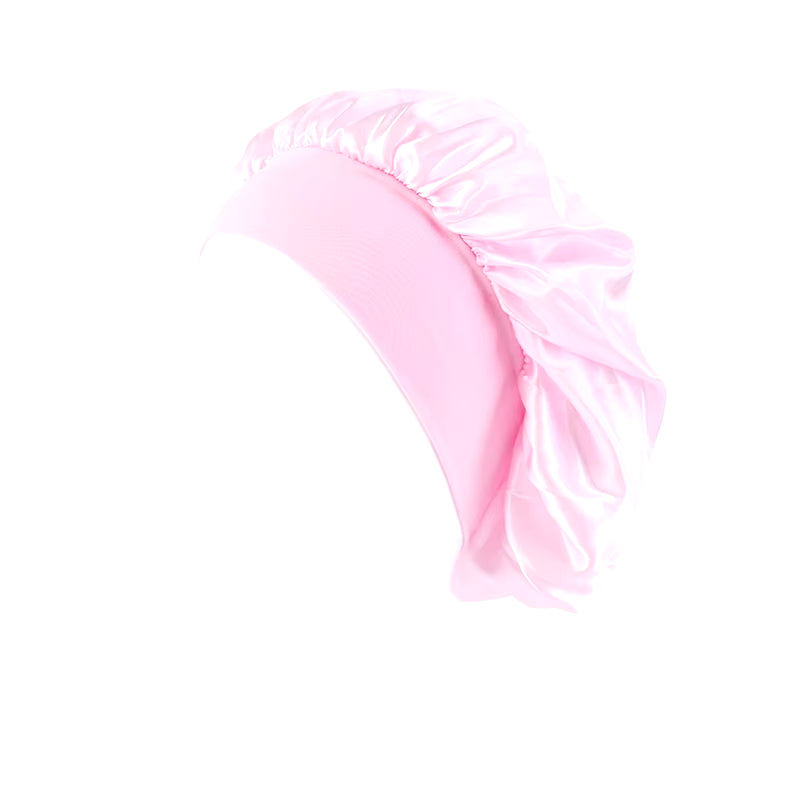 New Satin Wide Brim Nightcap Silky Bonnet Hair Wrap for Sleeping Sleep Cap with Elastic Soft Band Styling Cap Hair Wrapping Tool