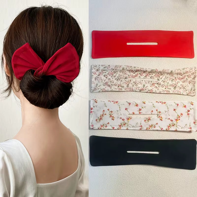 1/4Pcs Solid Color Polka Dot Twist Hair Clip for Women Elegant Hairband Lazy Fashion Hair Curler Hair Accessories