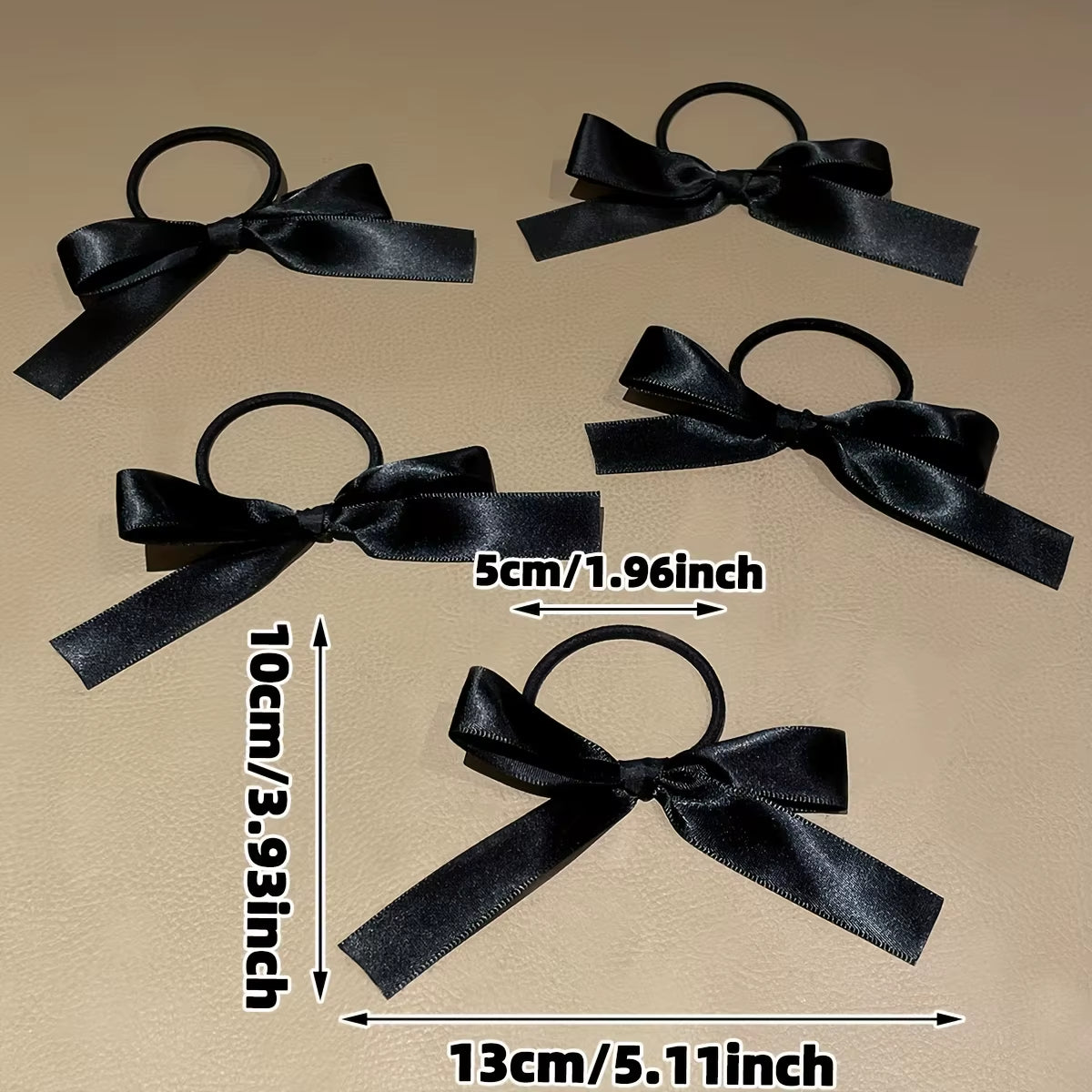 5Pcs Women'S Style, Fashionable and Cute, Black Bow Hair Tie, Suitable for Daily Use, Recommended Gift Hair Accessories