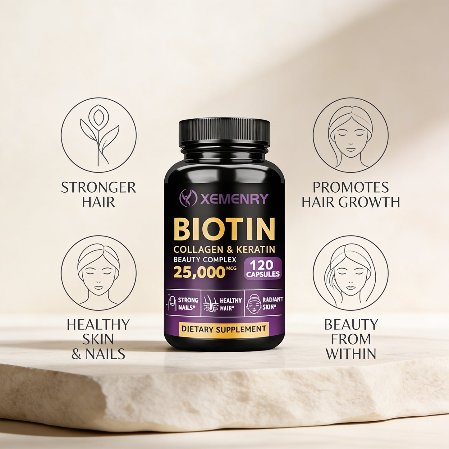 Biotin - Nail, Hair and Skin Health Support, Skin Texture Improvement, Anti-Agingsupplements