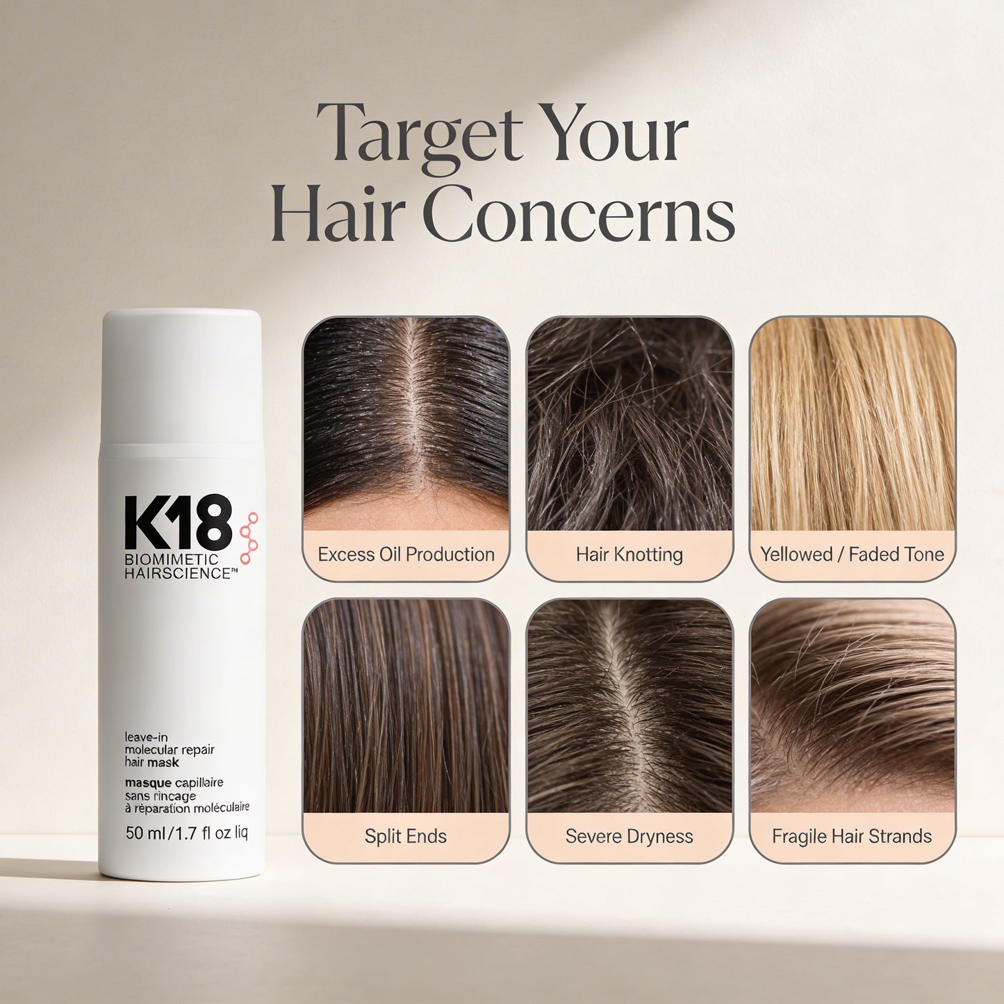 Leave-In Molecular Repair Hair Mask Deep Conditioning Keratin Treatment Soften Hair Smoothing Healthy Hair Care 50Ml 150Ml